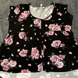 Torrid Floral Hi-Lo Babydoll Top